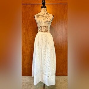 J. Crew Factory White Eyelet Cotton Maxi Skirt, Women’s XXS (runs large)